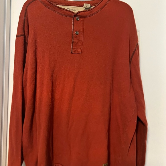 Men's Ruffhewn long sleeve Rust Henley Shirt size xL in EUC - Picture 1 of 4